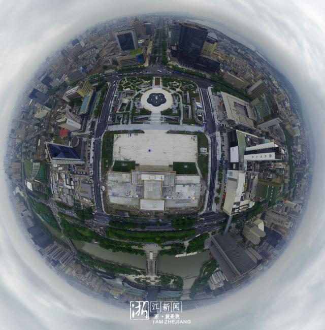 全景俯瞰杭州新武林广场