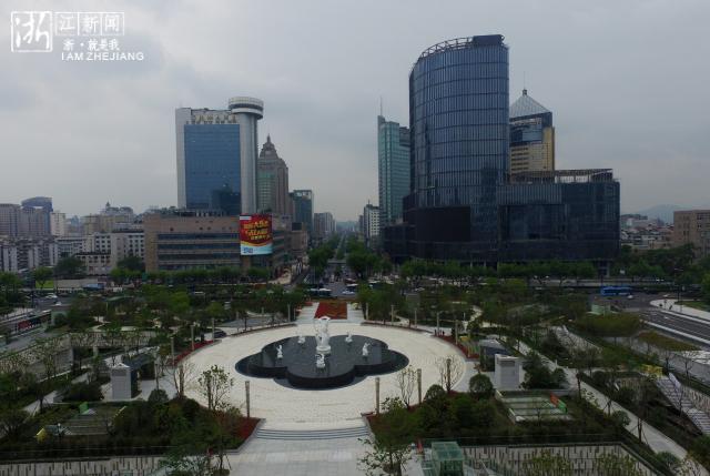 全景俯瞰杭州新武林广场